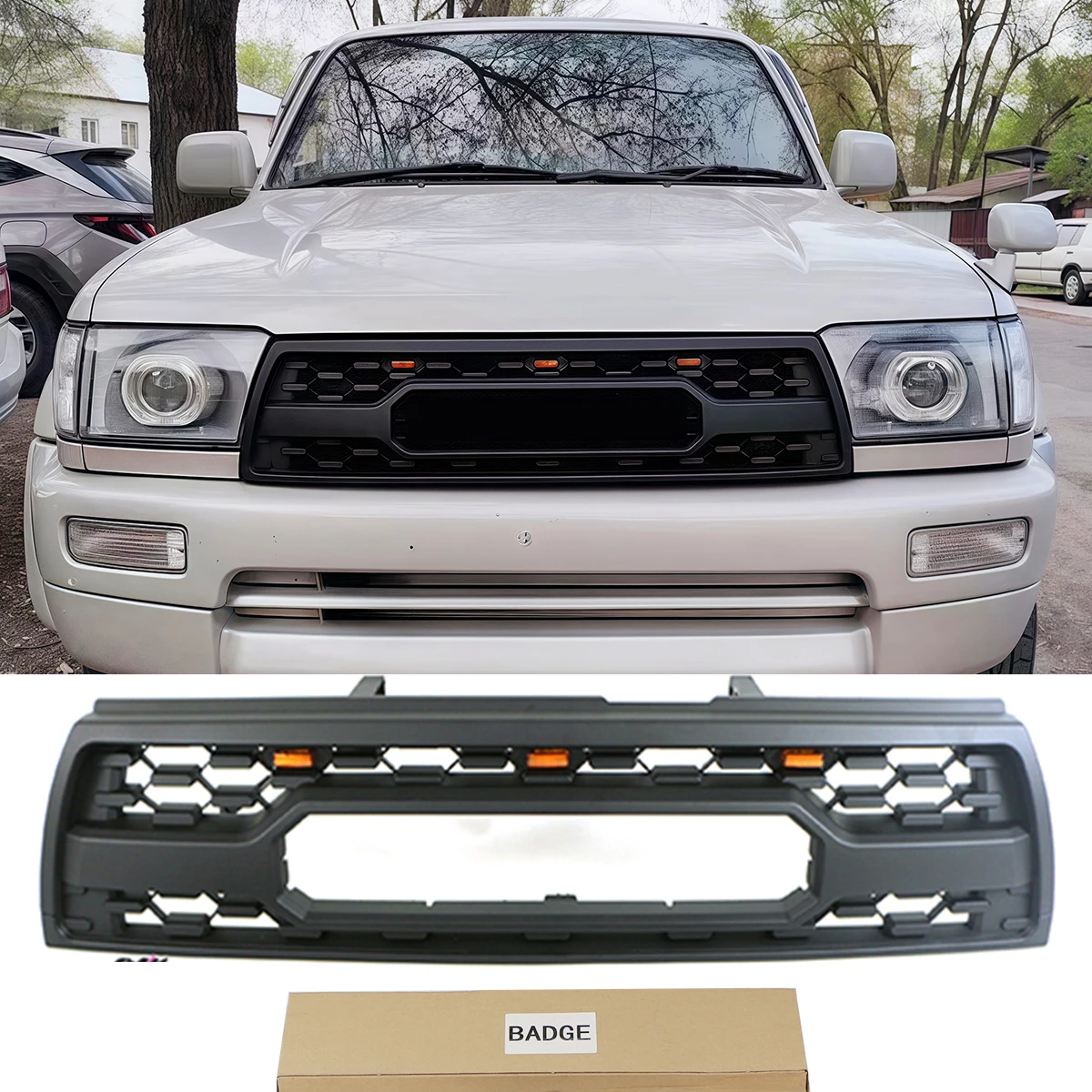 ブラックグリル（ライト付き）トヨタ 4ランナー 1996-2002 2003-2005