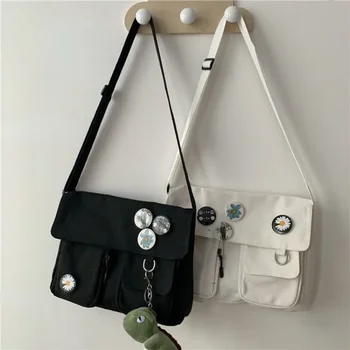Youth Fashion Canvas Diagonal Crossbody Bag Casual Version Ladies Large Capacity Shoulder Bags Solid Color Women Messenger Bags 1