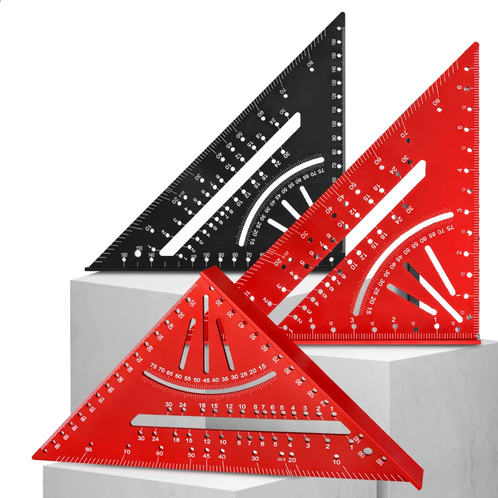 Équerre De Menuisier 12 Pouces – Aluminium – Triangle Métrique – Bleu