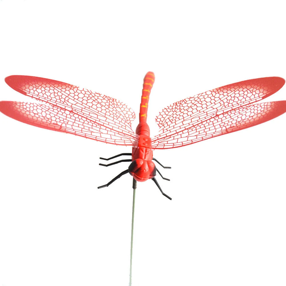 Dragonfly Stakes 3D Simulation Yard Plant Lawn Decor Garden Yard Planterr 10PCS dragonfly decoration garden art decor