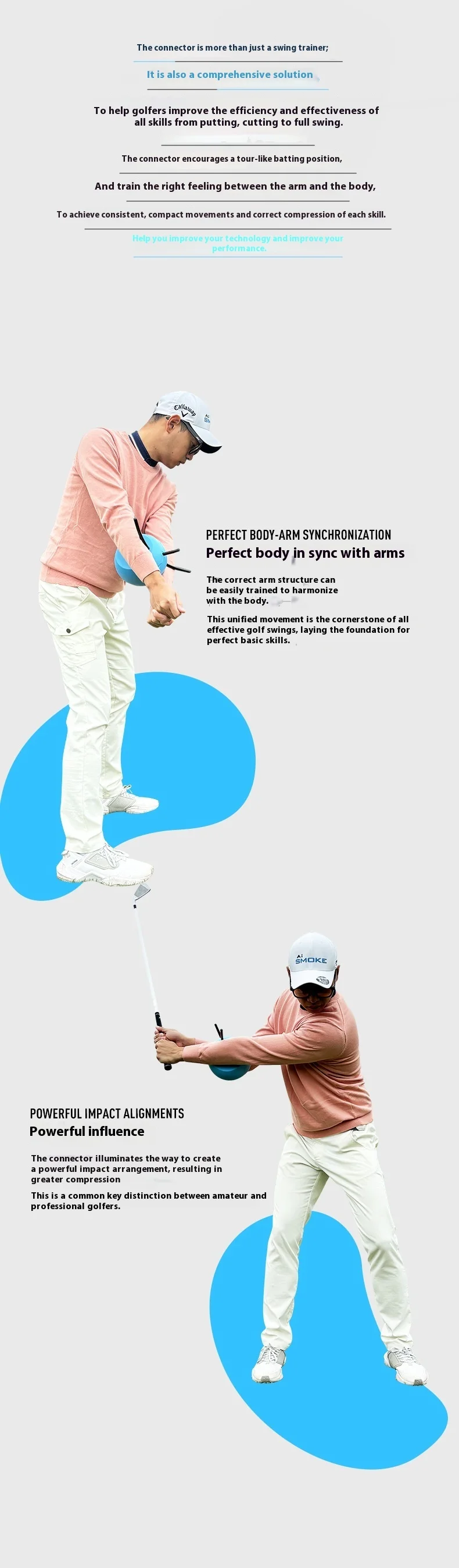 Description Picture 3 of itemGolf Swing Trainer Beginner Golf Corrective Action Swing Training Aids Golf Connect Ball Golf Supplies Drop Shipping