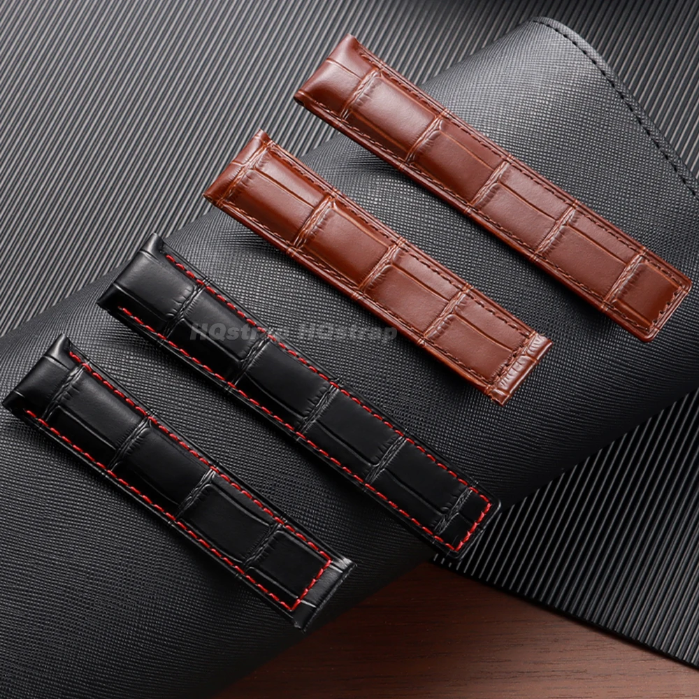 Elegant Leather Watch Band - Premium Bamboo Cowhide Strap