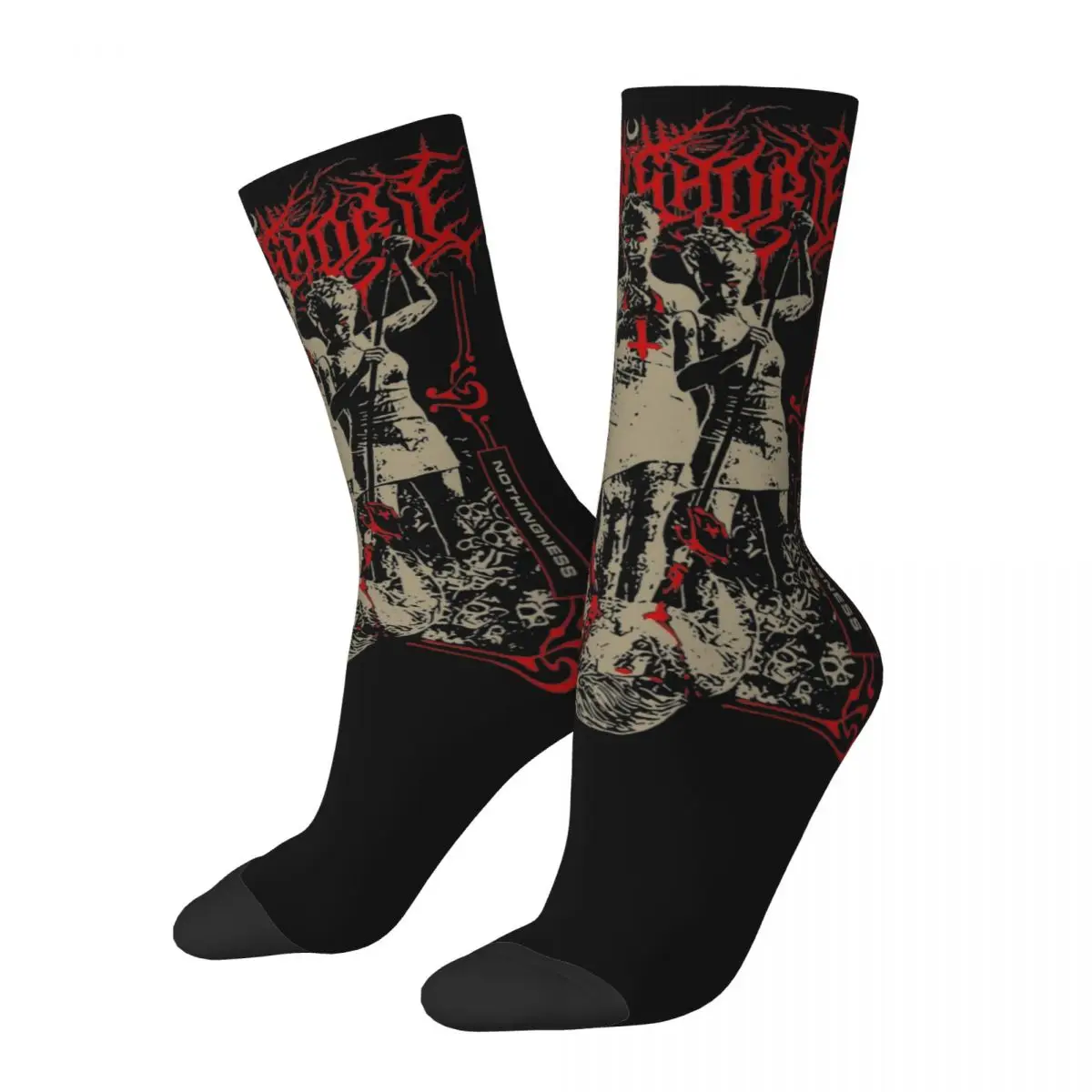 

Cool Lorna Shore Pierced Of The Abyss Soccer Socks Polyester Middle Tube Socks for Unisex Breathable