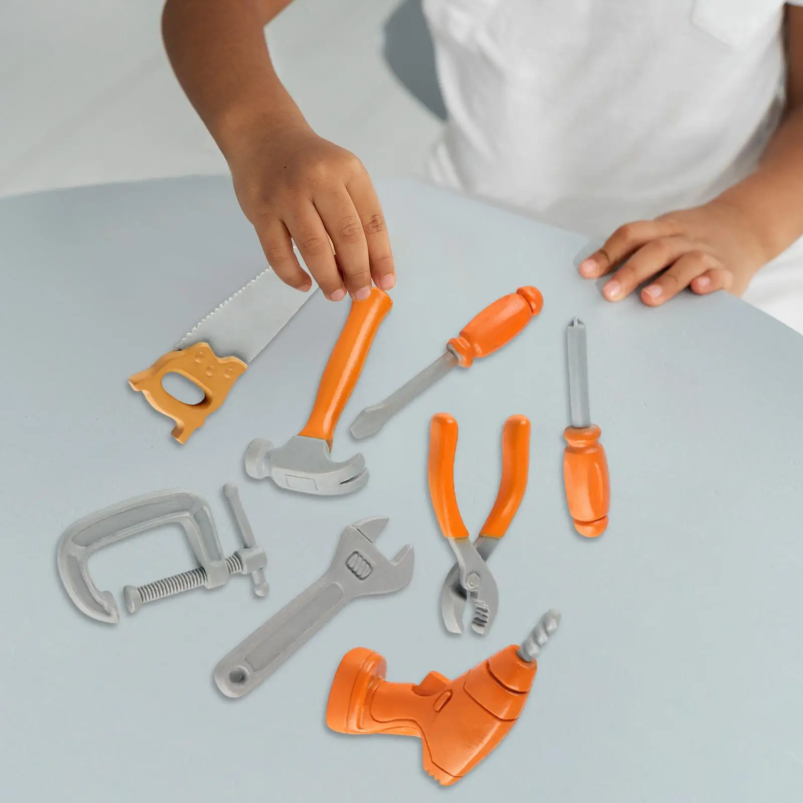 Construction Party Supplies Motor Skills Learning Activities Children's Hand Tool Workshop Toy Tools for Kids Preschool 8 Pieces