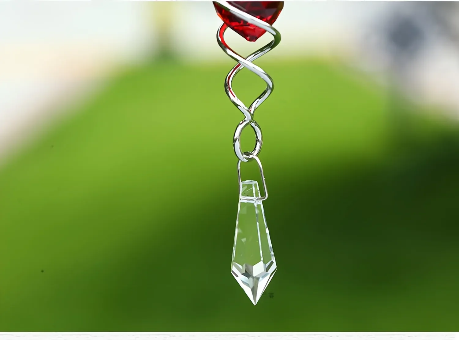 Garden Decration Wind Spinner Spiral Tail Twister Metal Decration Crystal Windmill Metal Tail Twister Spiral Outdoor Gazing Ball