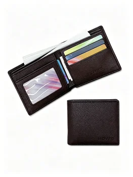 Portafoglio da uomo con 5 scomparti per carte e finestra per documenti, portafoglio sottile minimalista con blocco RFID per uomo