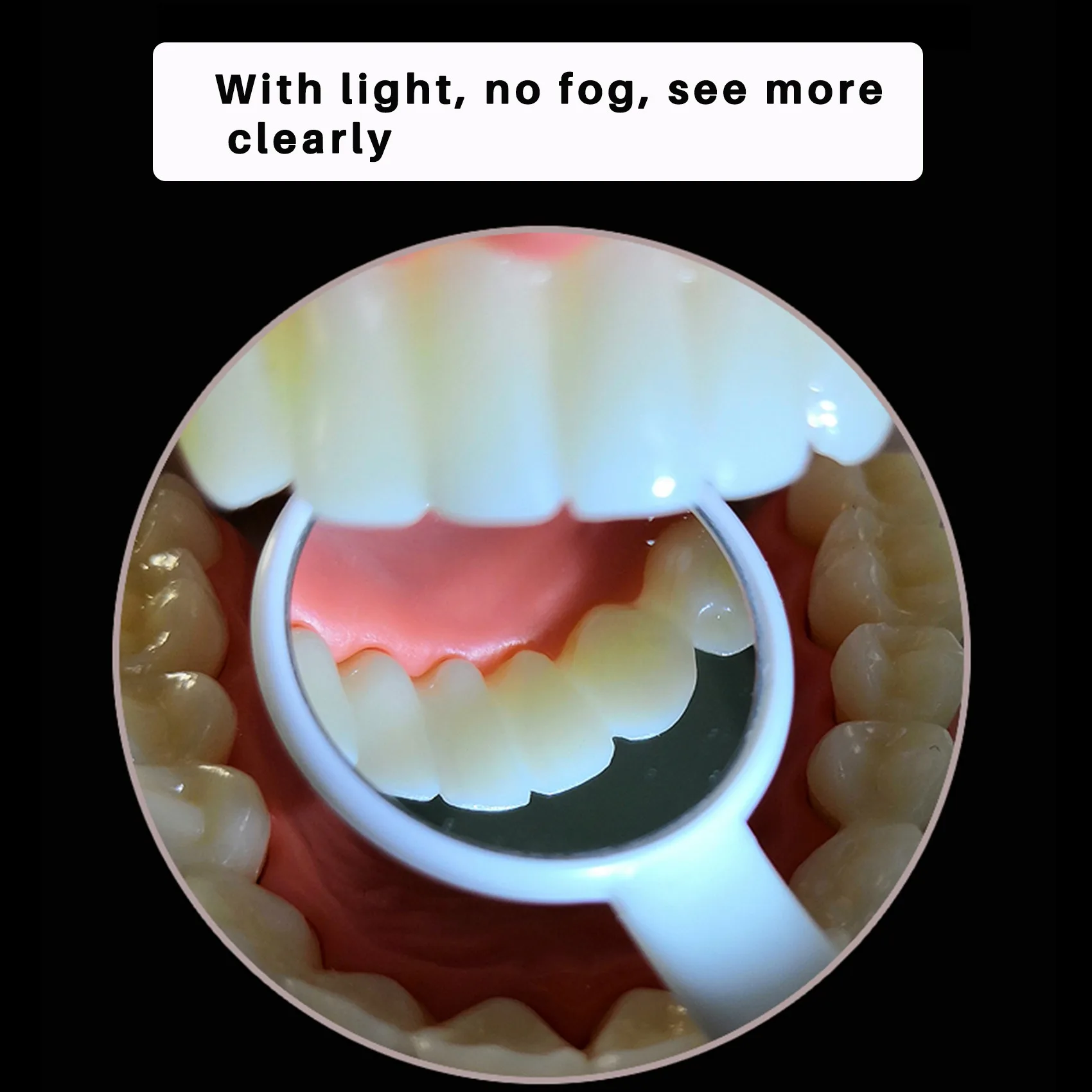 Led Light Teeth Oral Dental Mirror Super Bright Mouth Mirror Illuminated Tooth Care Tool Oral Machine Orange 1 Pc dental mirror