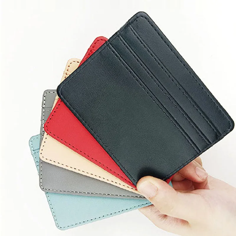 Women Pu Leather ID Card Holder Multi Slot Slim Card Case Wallet Candy  Color Bank Credit Card Box Women Men Business Card Cover - AliExpress