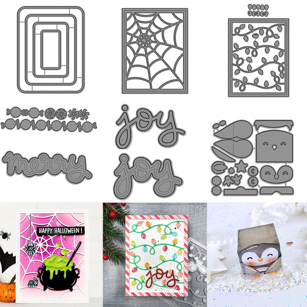 Große, genähte, abgerundete, rechteckige Stapelmaterialien, Metall-Stanzformen, Prägestanzform für DIY-Kartenherstellung, Scrapbooking, Basteln – Detail 1