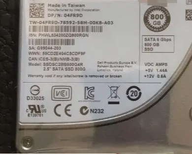 For 04FR9D SSDSC2BB800G4R 800G SSD 2 5 SATA 800GB