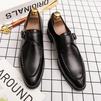 Men Leather Shoes Fashion Luxury Wedding Shoes Mens Loafers Moccasins Driving Walking Shoes for Men Party Classic Buckle Busines 3