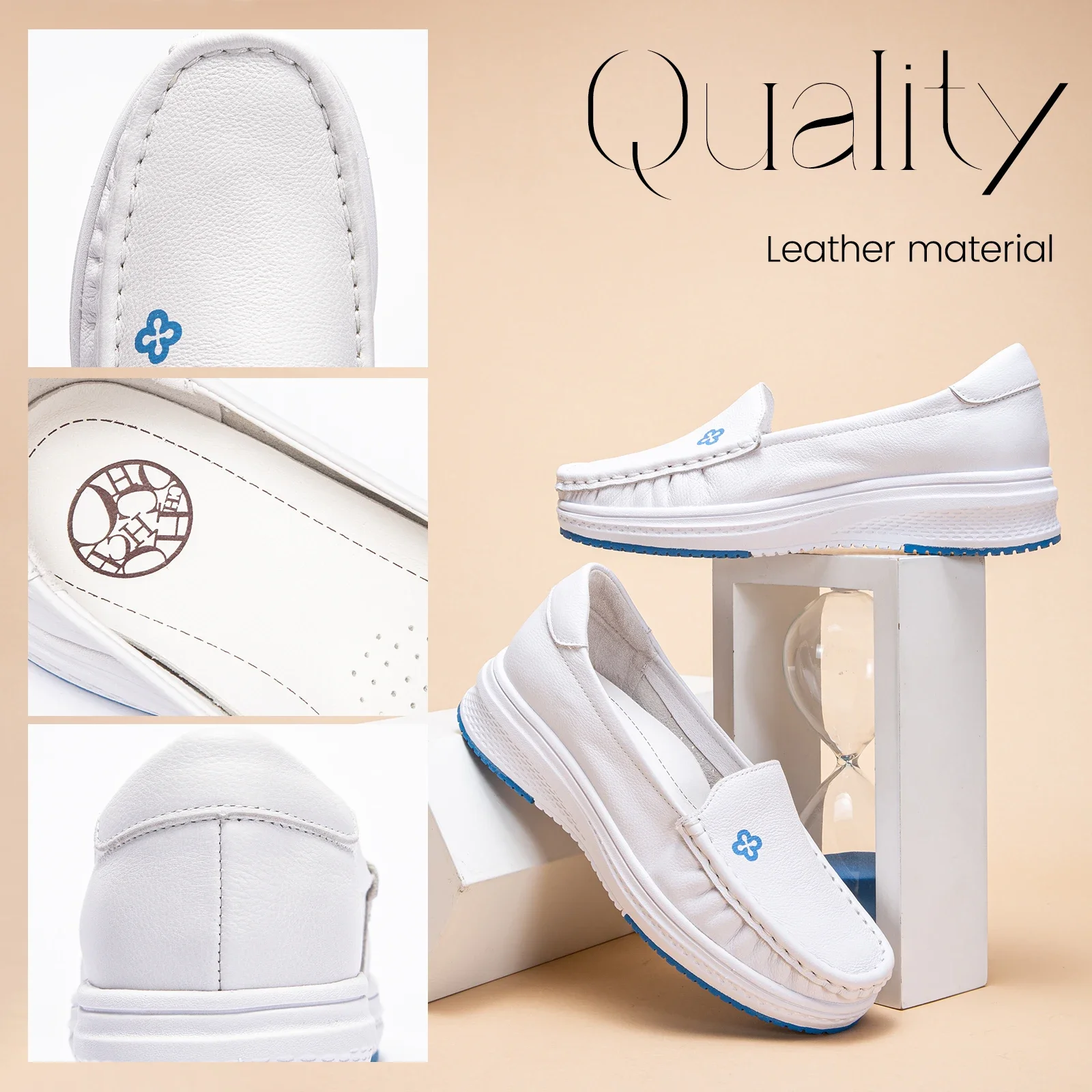 أحذية مسطحة بسيطة بلون سادة، أحذية نسائية مسطحة جد...