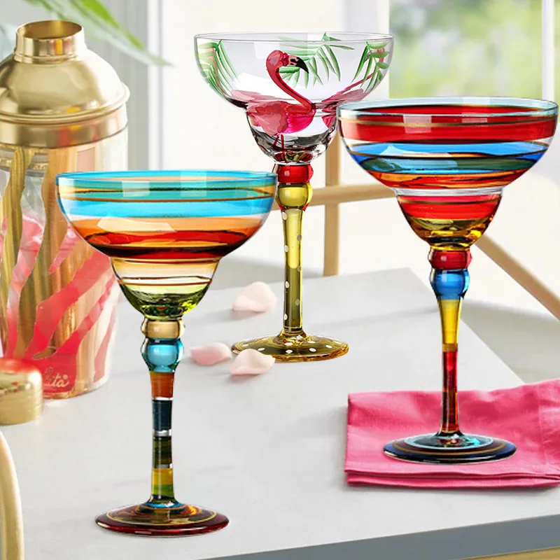Bicchieri da vino Margarita creativi da 270ml tazza da Cocktail colorata  tazza da Champagne bicchieri da vino creativi per feste di matrimonio da  Bar senza piombo