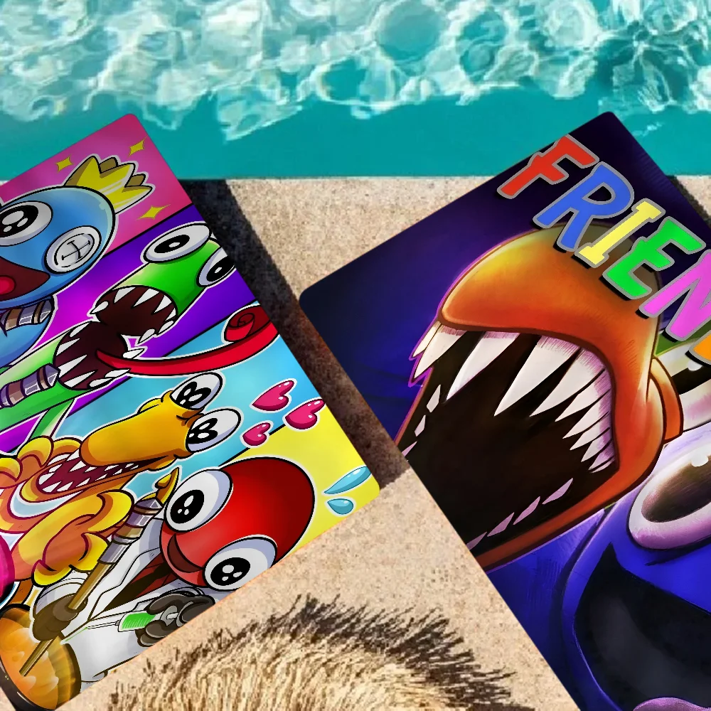 R-Rainbow F-Friends Beach Towel For Kids Personalized Bath Towel Pool Towel Vacation Gift Picnic Towel Party Gift 4