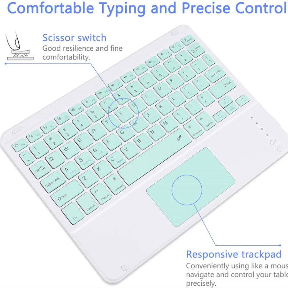 Recarregável Teclado Touchpad Sem Fio, Teclado Magnético,