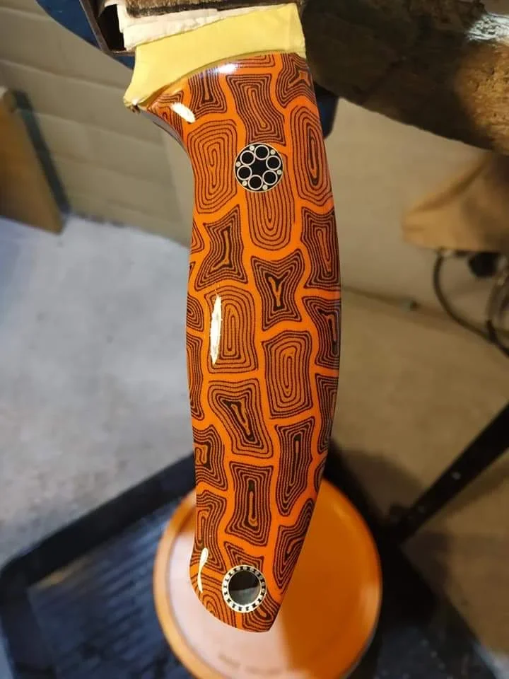 New Style G10 Knife Handle Material Diy Handle Composite Material Damascus Pattern G-10 Tool Patch Material 130x45x8mm 4