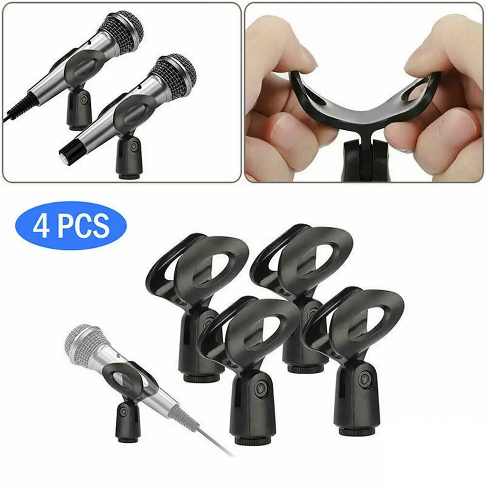 Mic Clip Universal Wired/ Wireless Microphone Mount Holder for Mic Stand 1/4 Pack