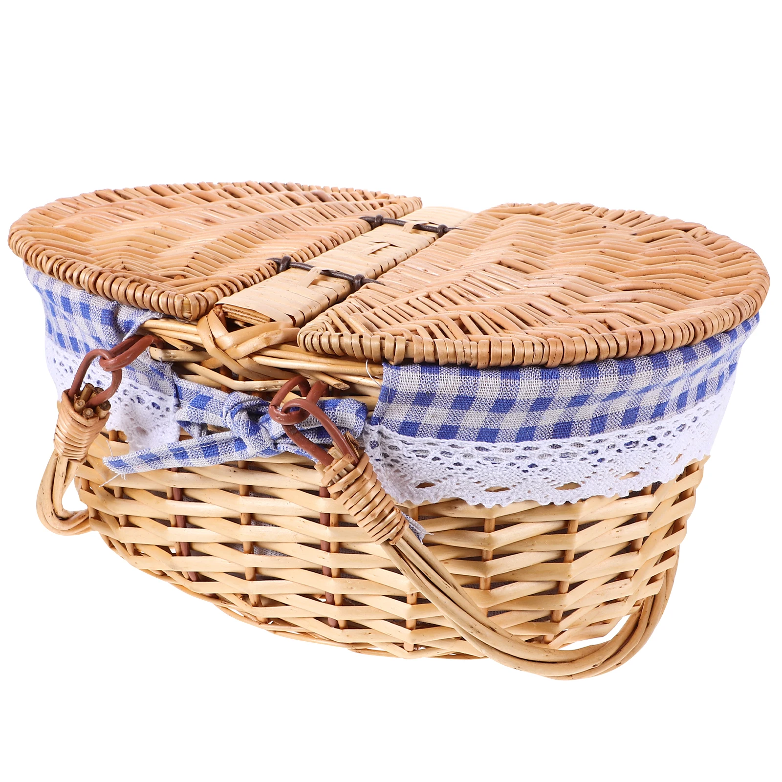 Woven Rattan Storage Basket with H Baskets for Home Decor