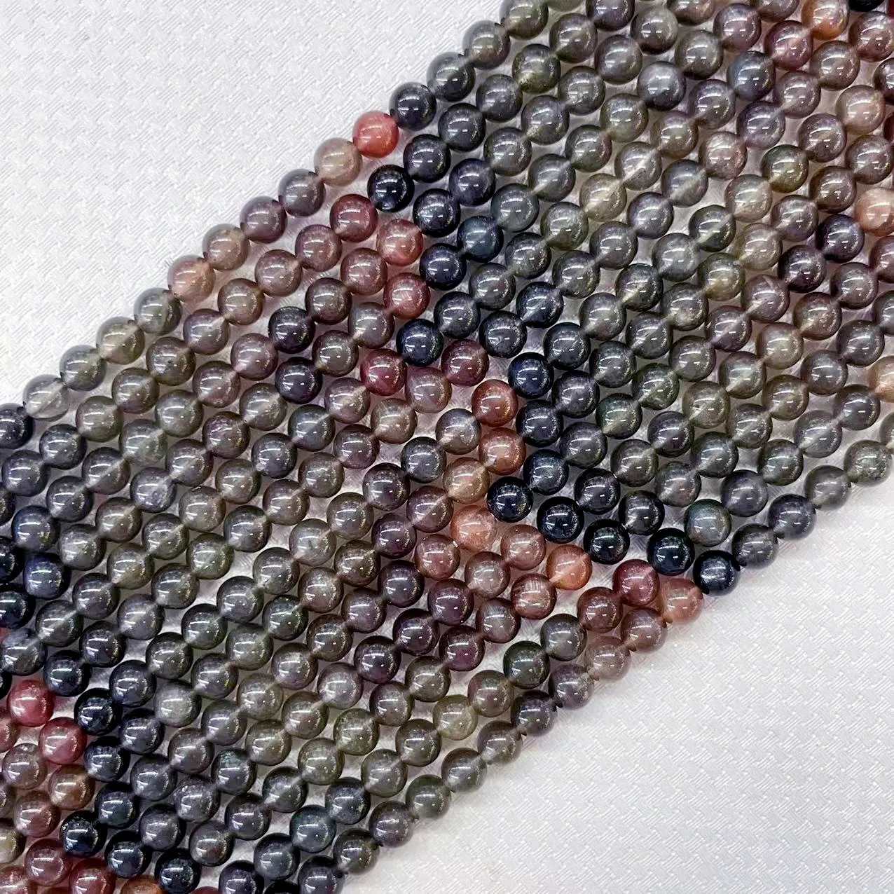 4 6MM Natural Scapolite Stone Round Beads Glisten Madagascar Red Gray Wilsonite Loose Smooth Charm Beads For DIY Jewelry Making