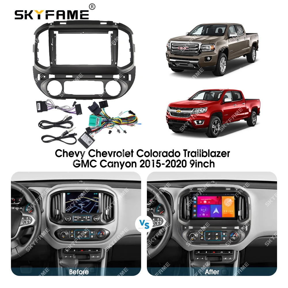 SKYFAME 자동차 프레임 페시아 어댑터 Canbus 박스, 안드로이드 라디오 대시 피팅 패널 키트, 쉐보레 콜로라도 트레일블레이저 GMC 캐논용