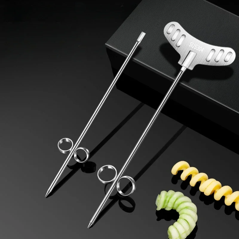 수동 나선형 나사 슬라이서 커터, 304 스테인레스 스틸 야채 나선형 나이프, 레스토랑 오이 샐러드 다지기 조각 도구