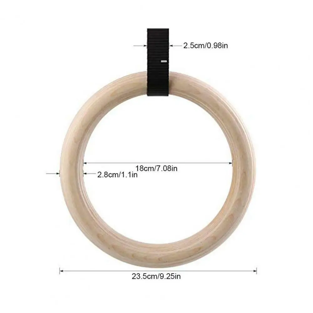 28mm 32mm Wooden Gym Ring Fitness Gymnastic Training Rings Strength Training Gymnastic Rings Pull Up Strength Workout Ring