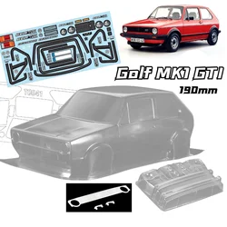 1/10 PC RC shell body Golf MK1 GTI Hatchback 190mm width lampshade Transparent shell body for turing Dirft mst yokomo hpi hsp