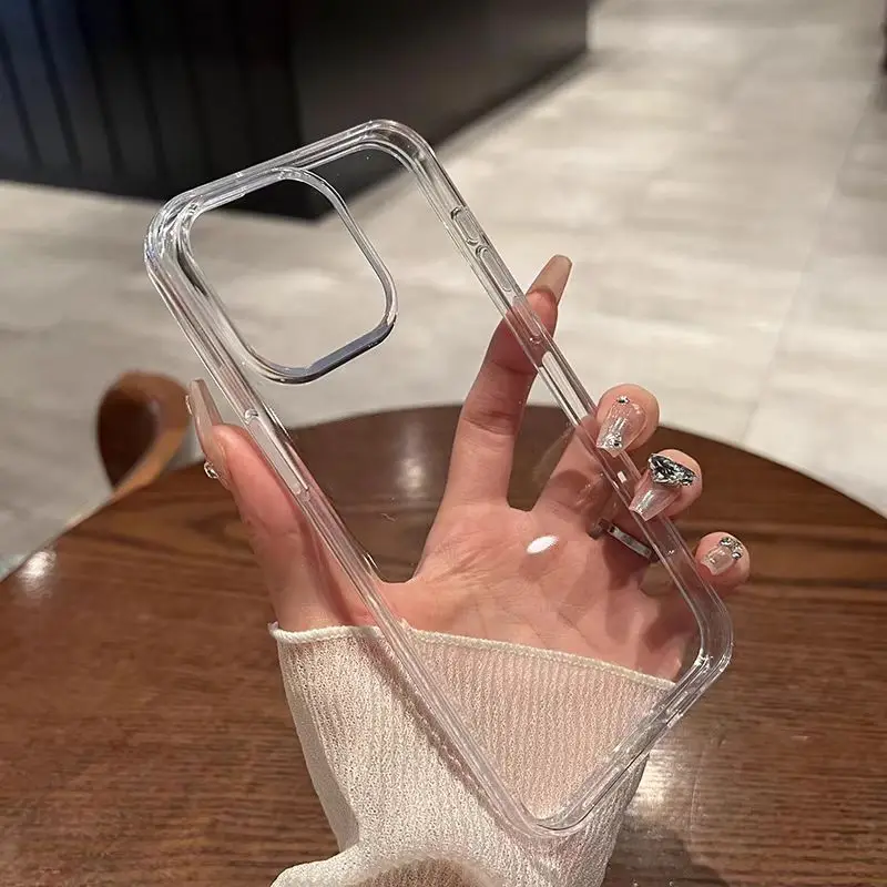 Luxury Transparent Black Clear Silicone Soft Ultra Thin Case