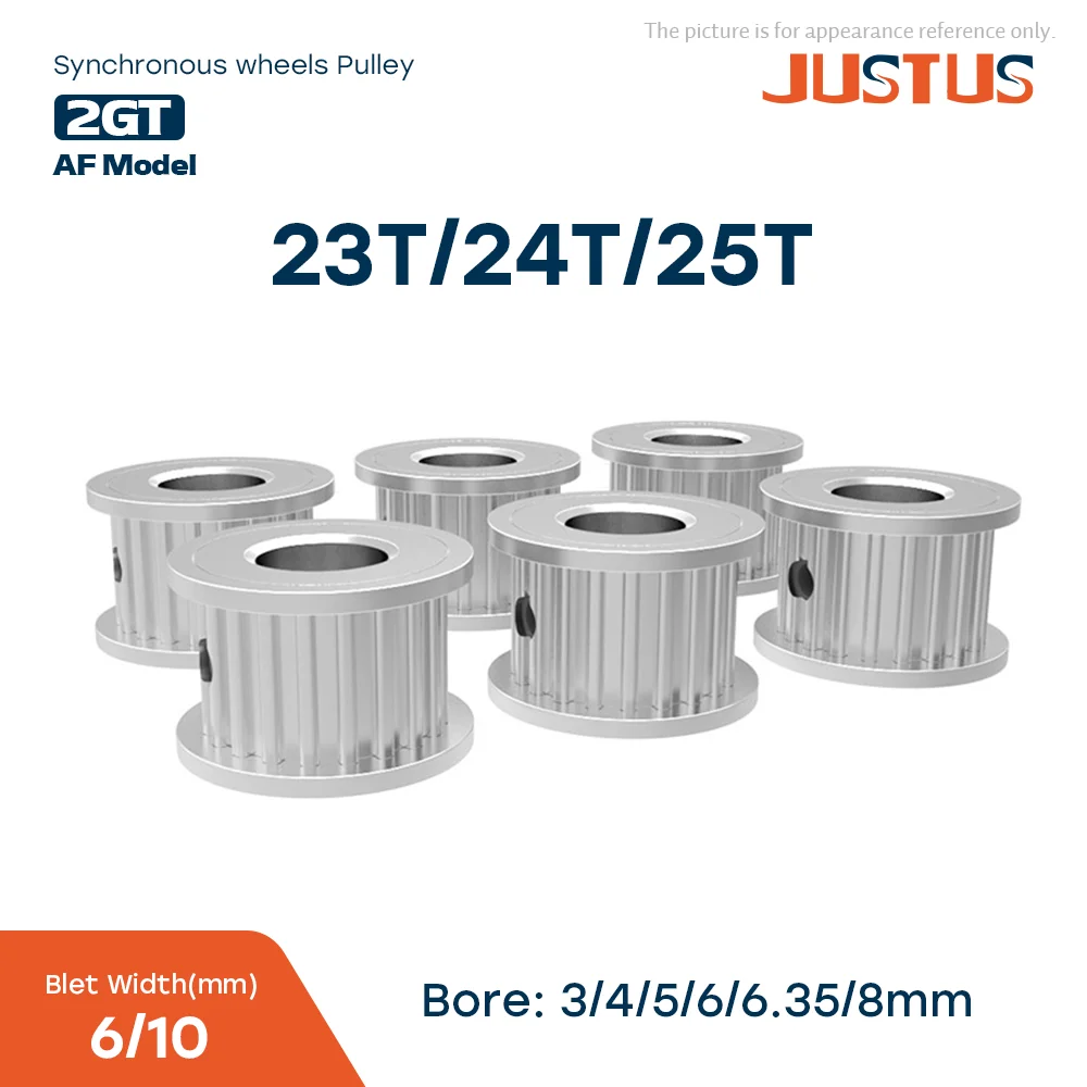 

GT2 23T 24T 25 Teeth 2GT Timing Pulley Bore 3/4/5/6.35/8mm Part For Width 6/10mm Timing Belt 3D Printer CNC Parts