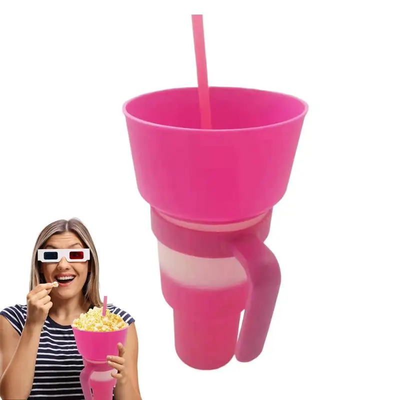 

Drink Snack Cup Combo Cup 2 In 1 Combo Cup Travel Snack & Drink Cup Combo With Straw Stadium Cups For Kids Adults Girls Boys