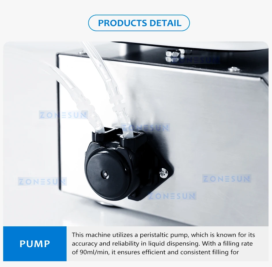 ZONESUN ZS-M90 Semi Automatic Liquid Weighing Peristaltic Filling Machine