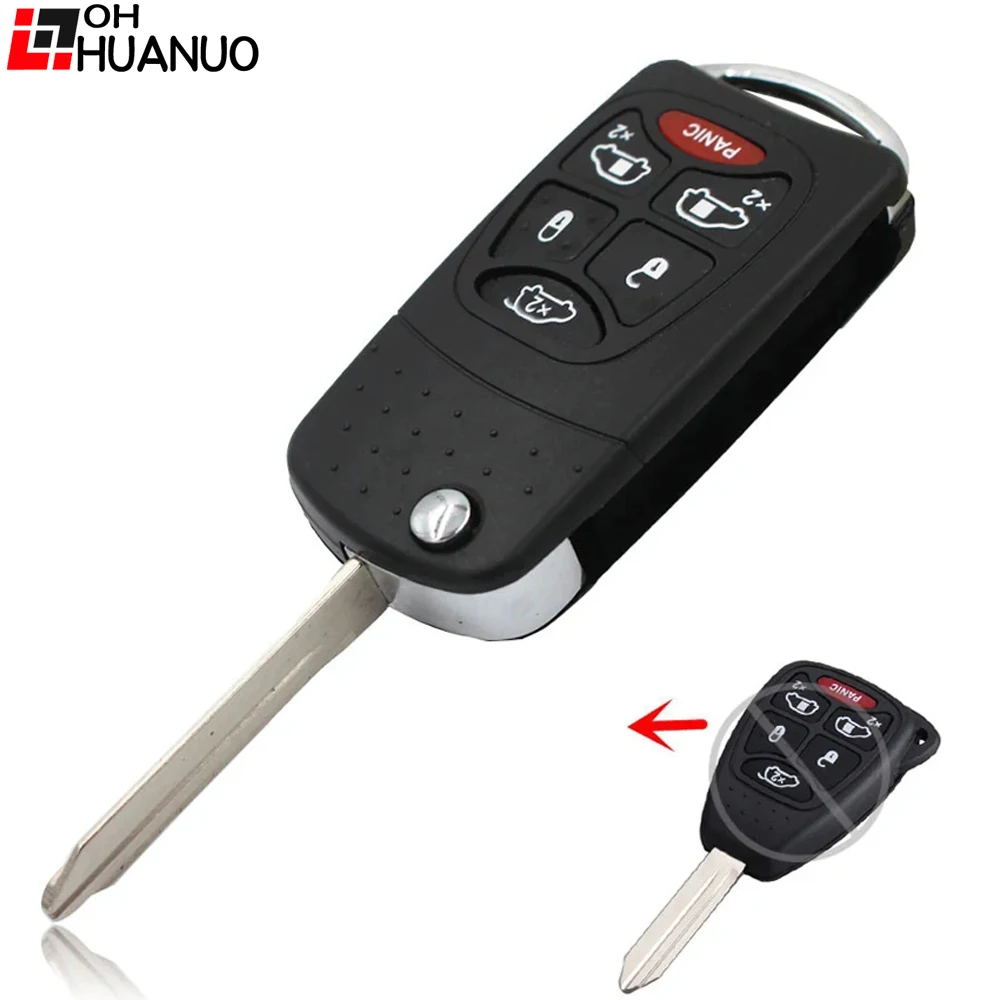 New Replacement 5+1 Button Switchblade Key Remote Case For Chrysler Town & Country for Chrysler Dodge Caravan 6 Button