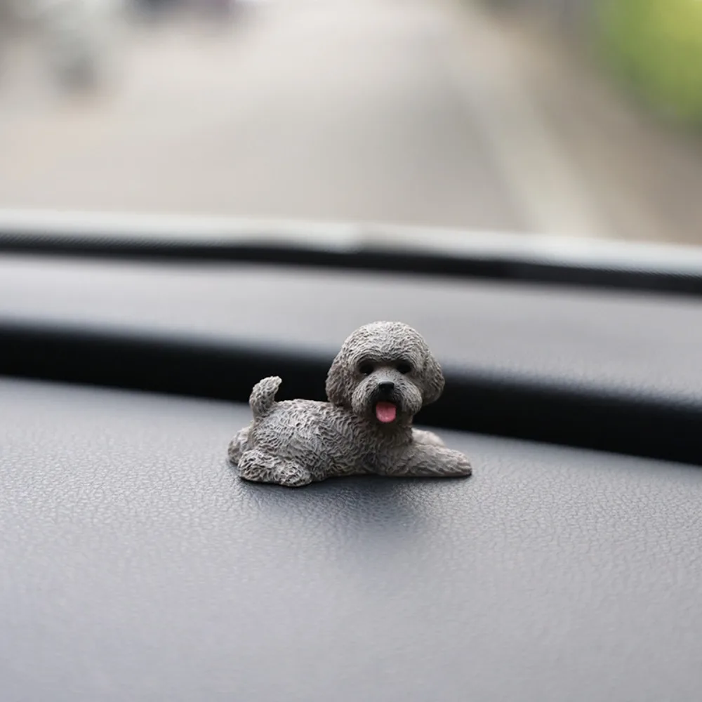 Miniature Resin Poodle Dog Figurine - Cute Puppy Ornament