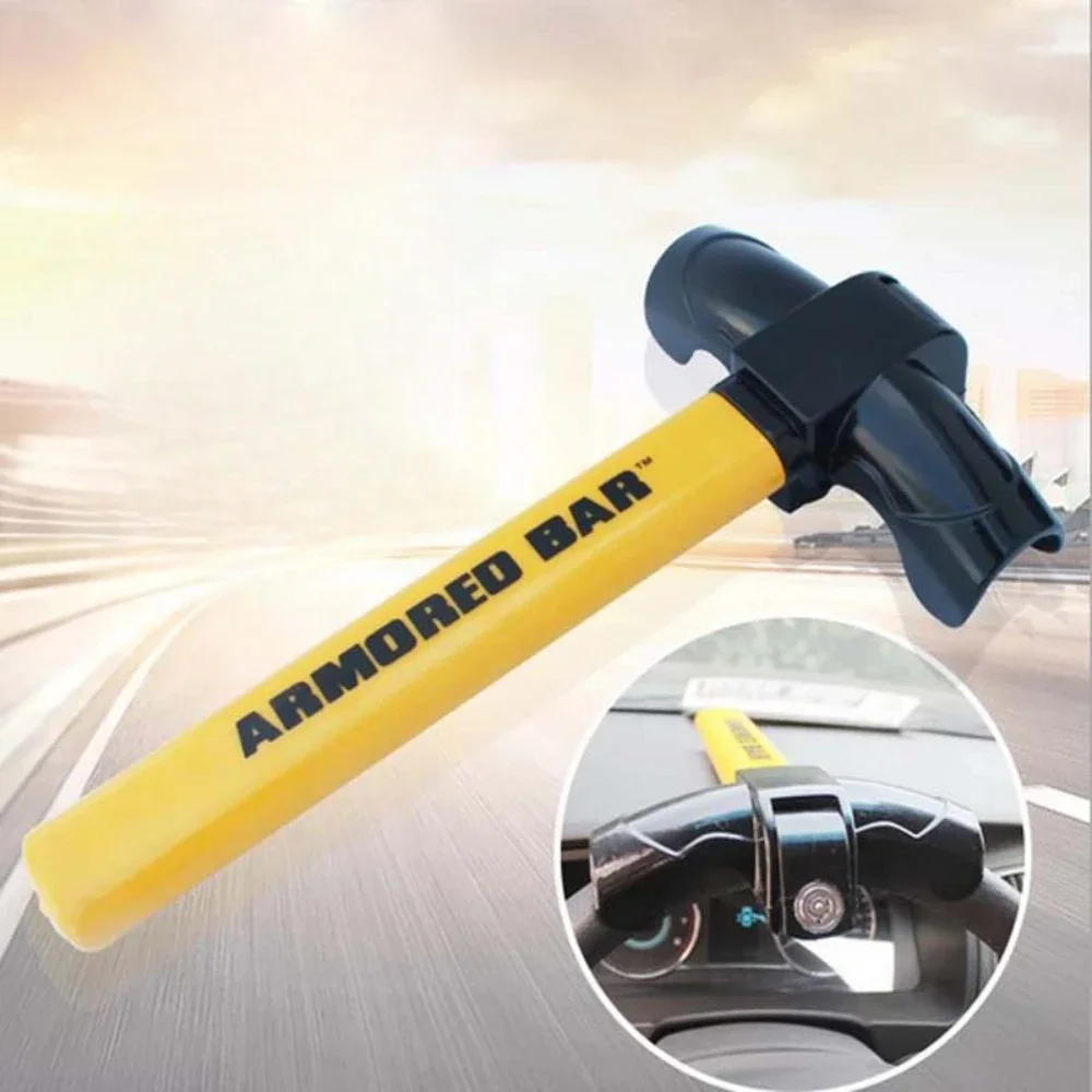 Car Steering Wheel Lock Universal Heavy Duty Stainless Lock Anti-theft Car Security Rotary Enhance Automobile Security Steering Wheel Lock