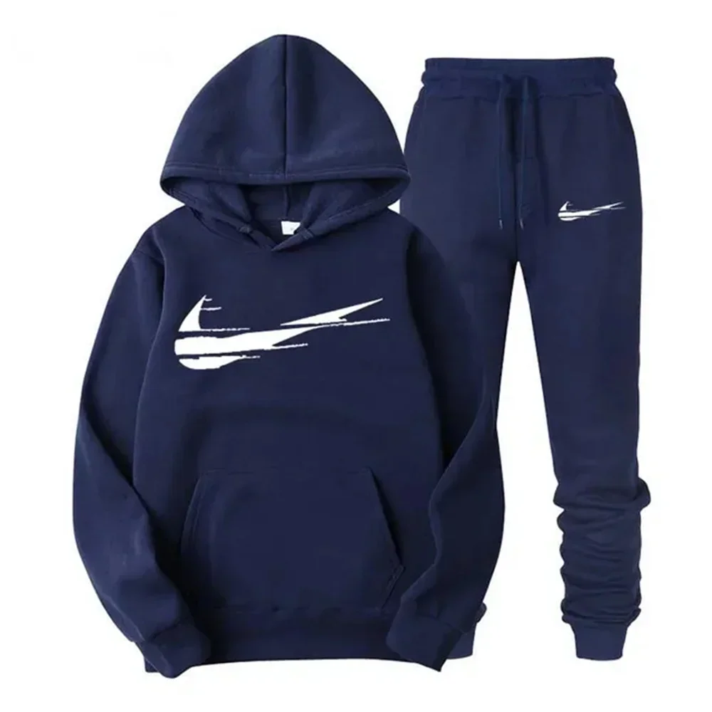 Men's Hoodie + pants Two-piece Set Autumn Winter Printed Size S-3XL