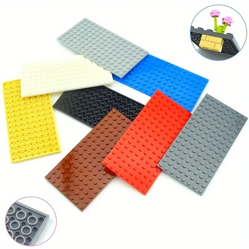 10PCS 8x16 Punkte Doppelseitige Bausteine Grundplatte Kleine Partikel Dünne Platte Ziegel DIY Kreative 92348 pädagogisches Spielzeug – Detail 7