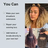Extensions de cheveux afro en vrac bouclés crépus blonds, cheveux humains au crochet pour tressage, cheveux bruts, serrures vietnamiennes, sans trame, 50g 6
