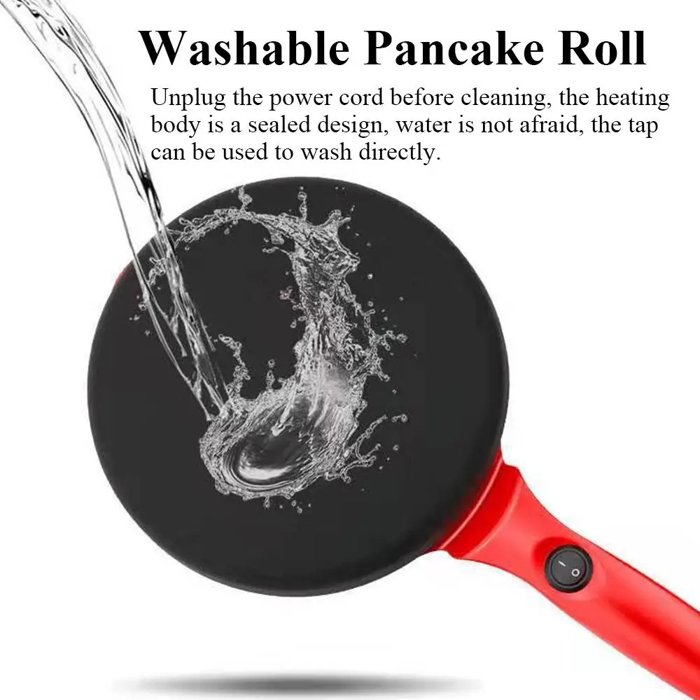 220V 600W Electric Crepe Pizza Pancake Machine Non-Stick Griddle Baking Pan Cake Machine Kitchen Cooking Tools 5