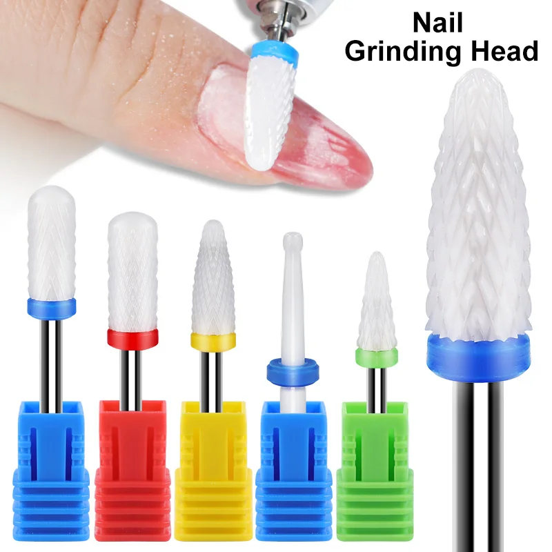 Nail Drill Bit Ceramic Nail Drill Bit 3/32 for Acrylic Nails Gel Polish