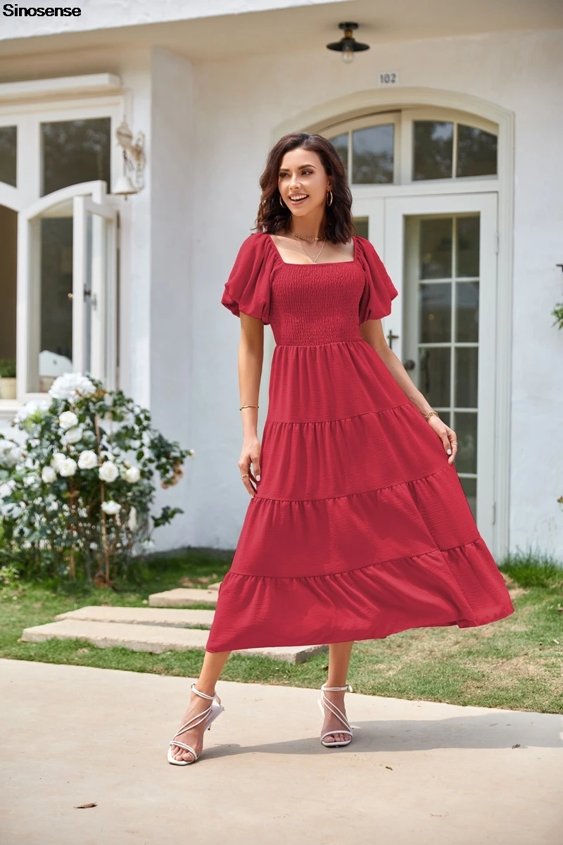 loose ladies dresses Blue Melange Linen Maxi Dress from NikkaPlace Hand or gentle machine wash in cold water / Do not bleach / Line dry Ladies Dresses Loose Going Out