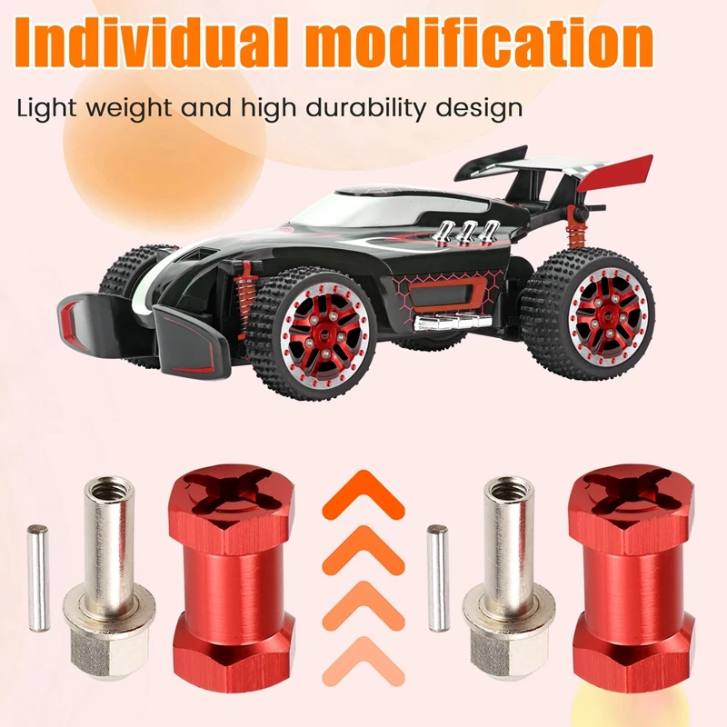 AIAI 4Pcs Aluminum 12Mm Hex Wheel Hub Drive Adaptor Extension Combiner Coupler For 1/10 RC Car Crawler SCX10 D90