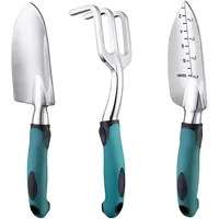 Garden Tool Set with Non-Slip Rubber Grip, Heavy Duty Garden Trowels, Cast-Aluminum Hand Shovels, 3 Pcs 1