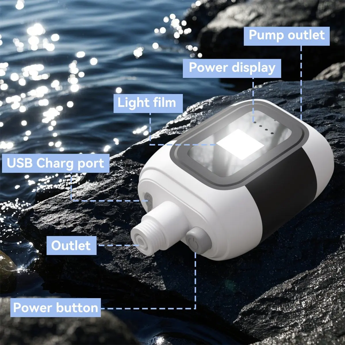 Multi-purpose outdoor bathing shower camping site dormitory household pet watering booster pump portable shower