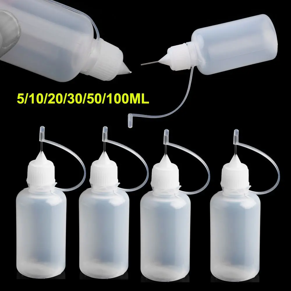 

5pcs/set 5/10/20/30/50/100ML Needle Tip Glue Applicator Bottle for Paper Quilling DIY Scrapbooking Paper Craft Tool Bottle