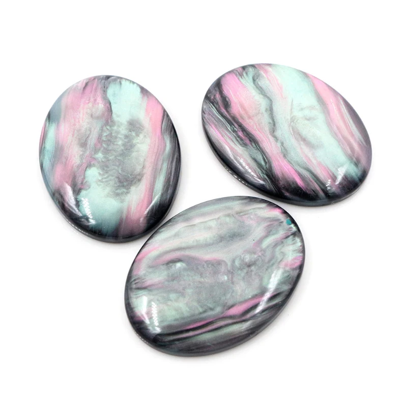 

New Fashion 30x40mm 18X25mm 13x18mm Oval Black Shell Color Flat Back Resin Cabochons Cameo