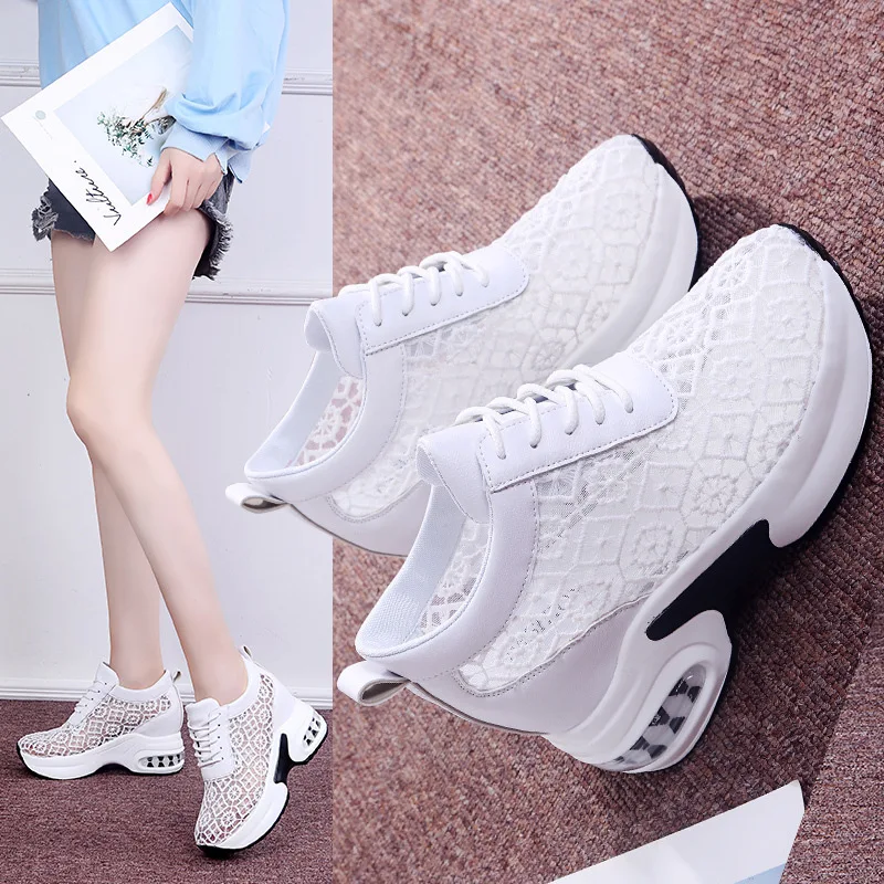 

Casual Shoes for Women 2022 Mesh Breathable Shoes Summer Spring Lace Sneakers Woman's Chunky Sneakers Platform Vulcanized Shoes