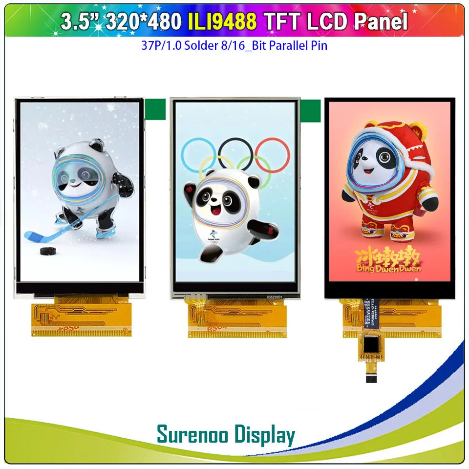 

3.5" inch 320*480 37P/1.0 ILI9488 ST7796 MCU Parallel TFT Color IPS LCD Module Display Screen Resistive Capacitive Touch Panel