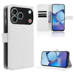 Luxurious Leather Book Cover Case with Card Stand Protection for Blade V80 Vita (White)