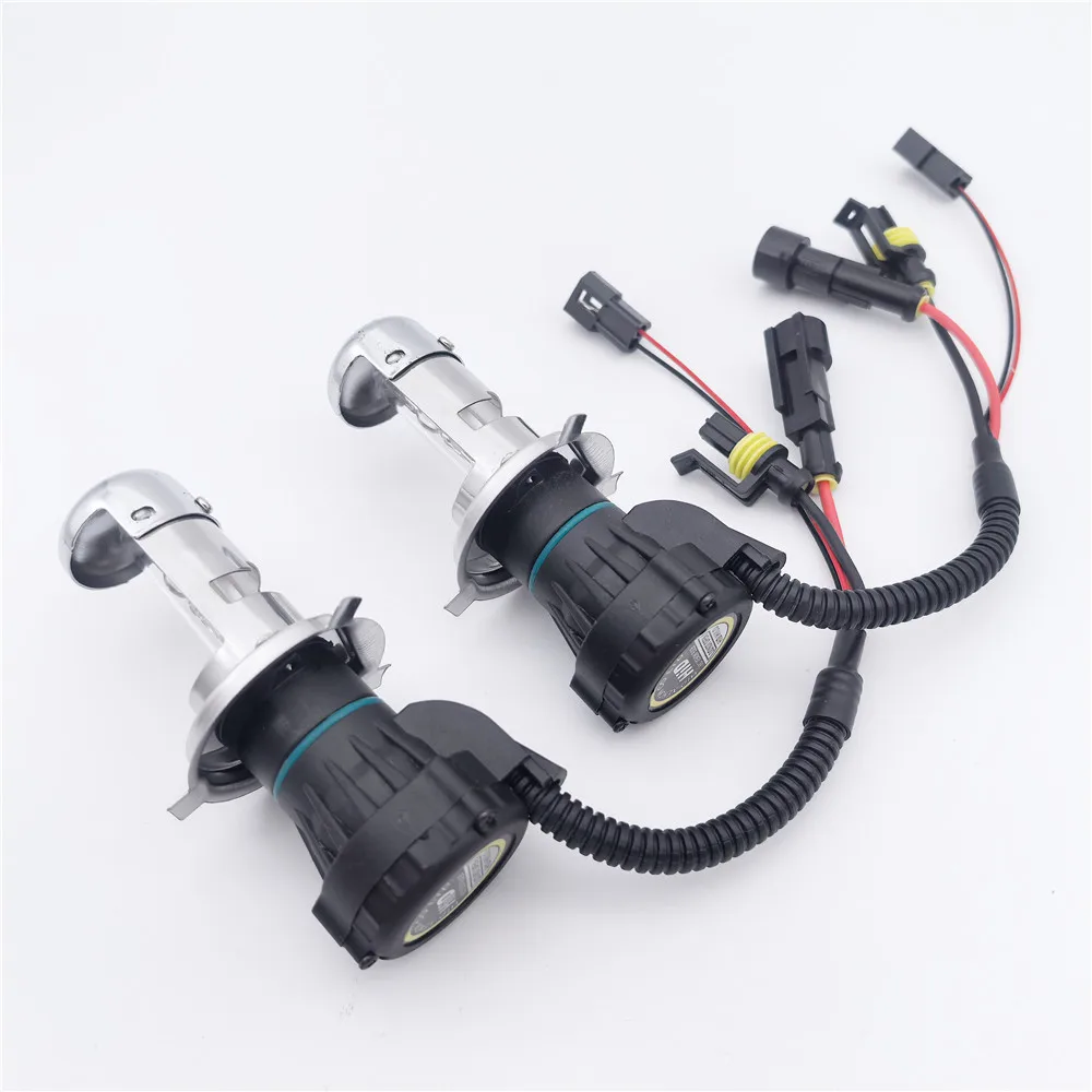 หลอดไฟซีนอน H4 HID สำหรับไฟหน้ารถยนต์ สูง/ต่ำ ชุดแปลงหลอดไฟ 12V 35W 55W 4300K 6000K 8000K 1