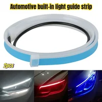2Pcs 12V Led Guide Strip Headlight for Car Daytime Running Lights Turn Signal Bulb DRL Sequential Switchback 30cm/45cm/60cm 1